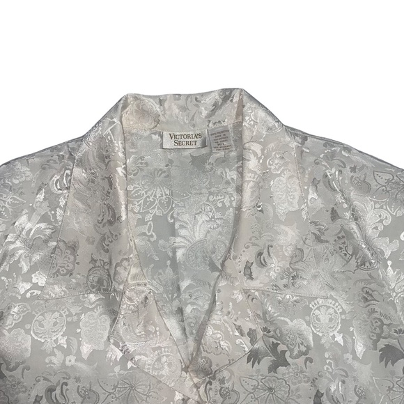Victoria's Secret 80's Vintage Women's Ivory Floral Print Long Sleeve Sleepwear - Picture 3 of 10